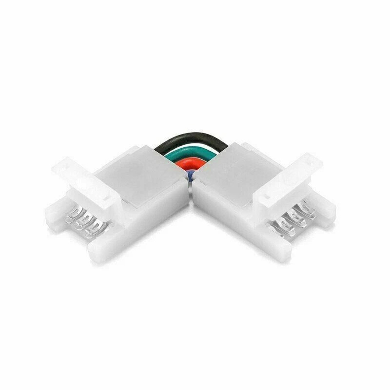 Accesorii Benzi LED LBZ-00552 01 Conector cot 90° pentru bandă LED RGB 5050, 10 mm, 4 pini, 4 fire