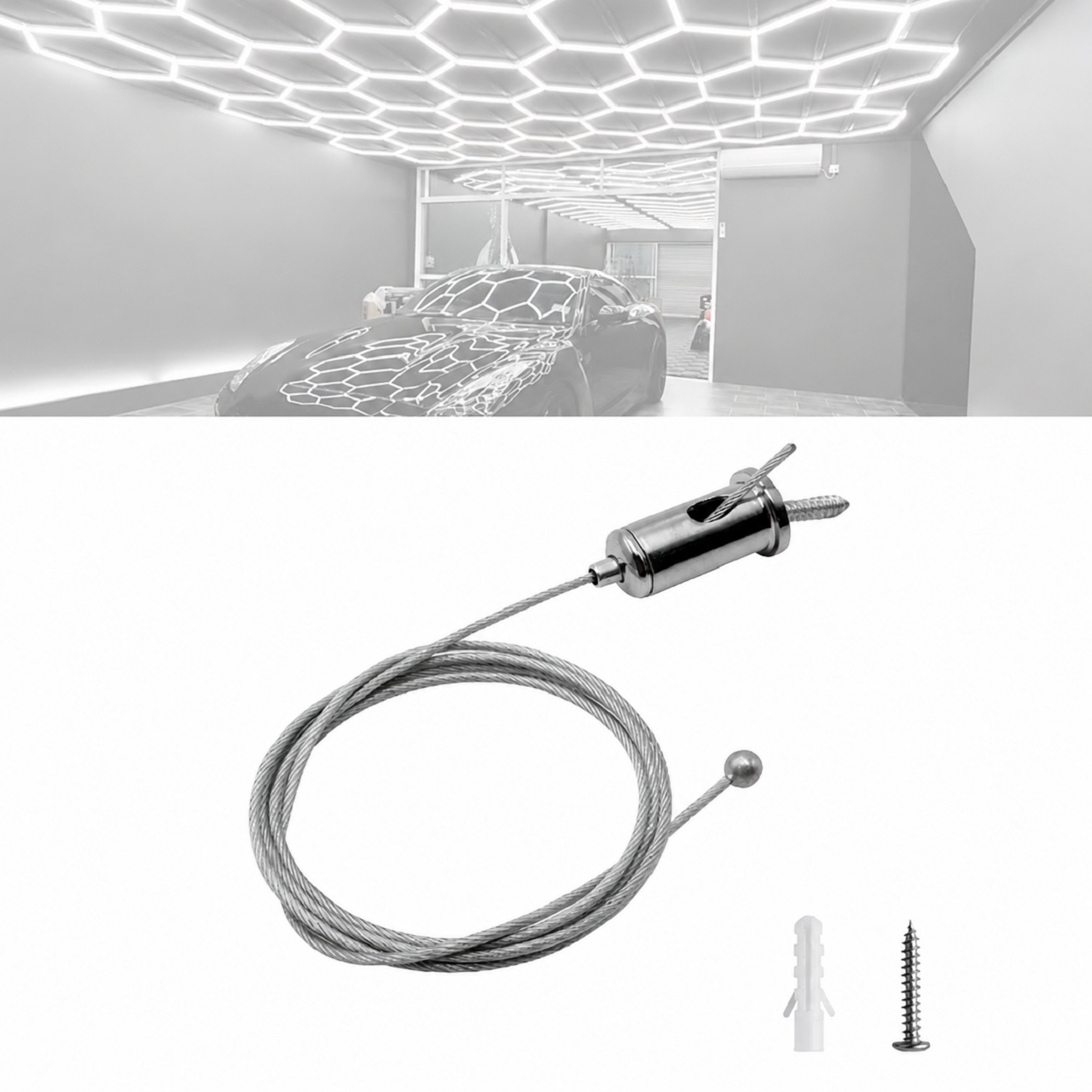 Accesorii Honeycomb LBZ-00259 05 Kit suspendare reglabil pentru Honeycomb LED cu cablu de oțel, 2 buc/set