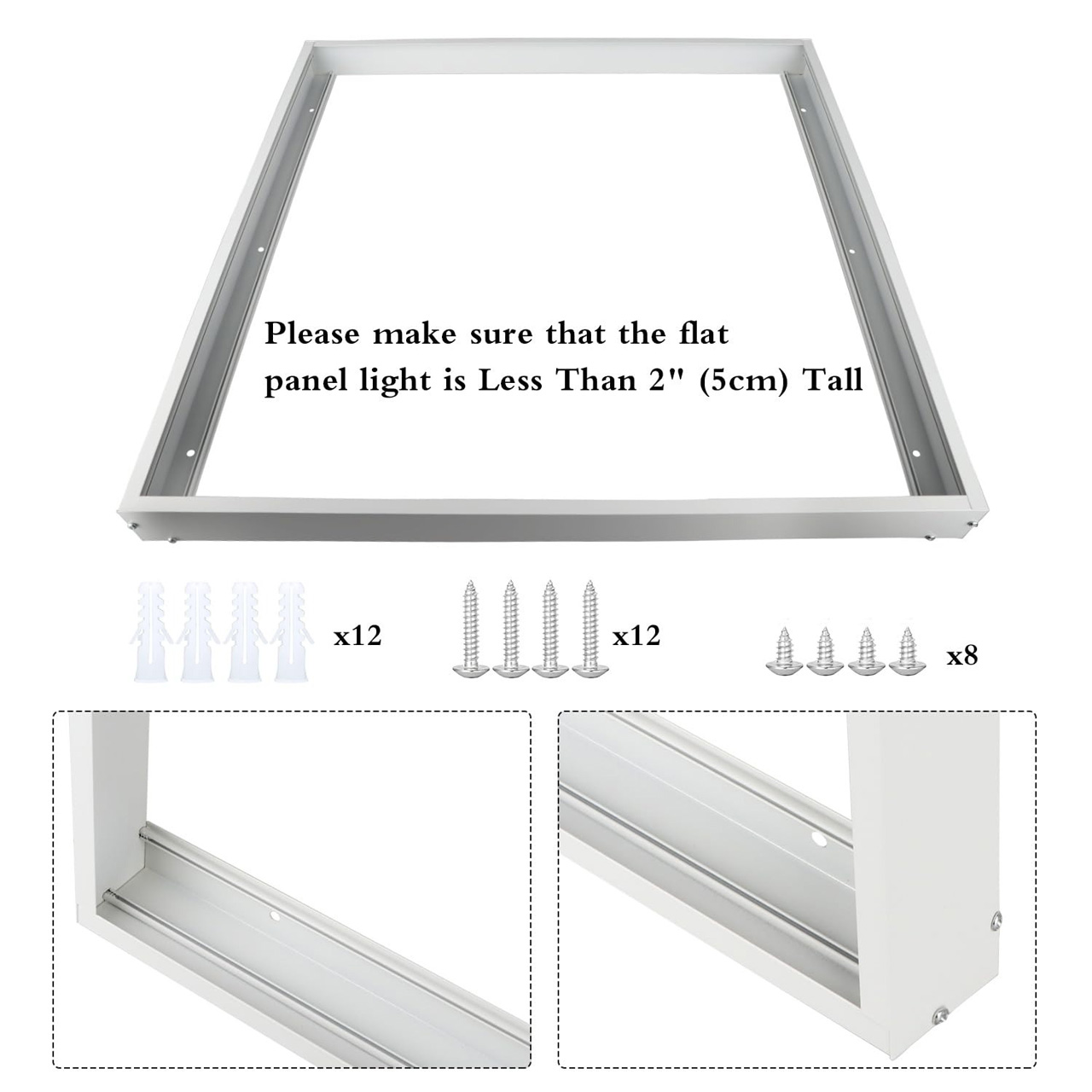 Accesorii Panouri LED LBZ-00593 05 Ramă montaj aplicat panou LED 30×30 cm, culoare albă