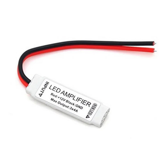 Amplificator Banda LED LBZ-00553 01 Mini amplificator LED RGB pentru bandă LED, 12V, 3x4A, cu fire