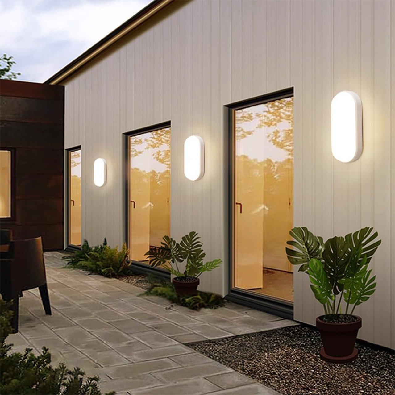 Aplice LED Exterior LBZ-00131 04 Aplică LED ovală de exterior 12W, lumină alb neutru 4000K, albă
