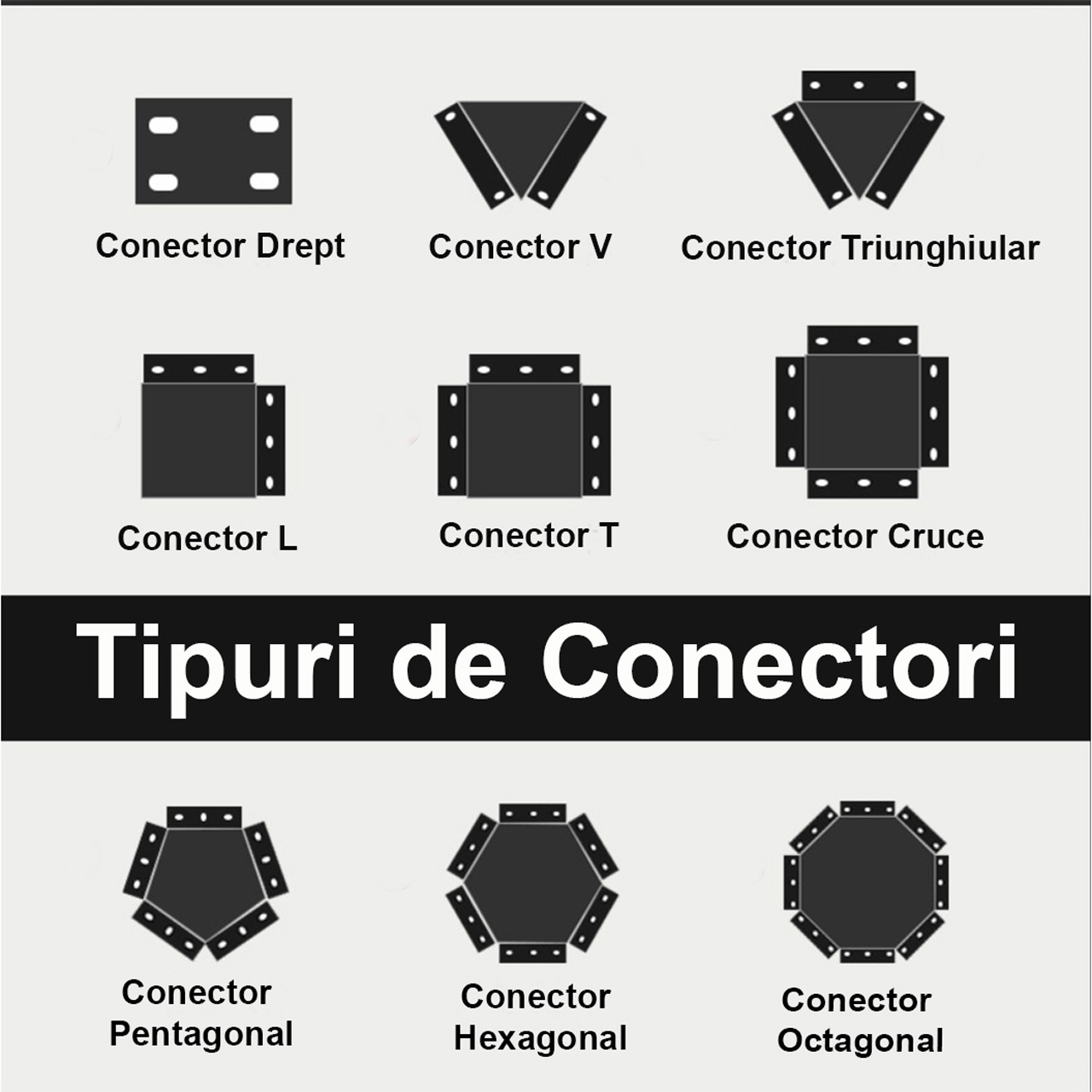 Conector LBZ-00137 04 Conector hexagonal negru 10 cm