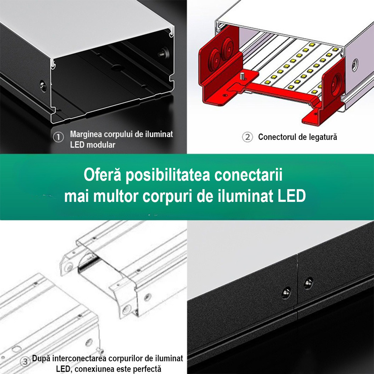 Conector LBZ-00229 01 Conector de legatura plafoniera, Negru