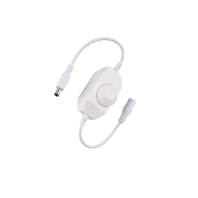 Controlere Benzi LED LBZ-00508 01 Dimmer LED cu întrerupător pentru bandă LED, mufă DC 2.1 mm, alb