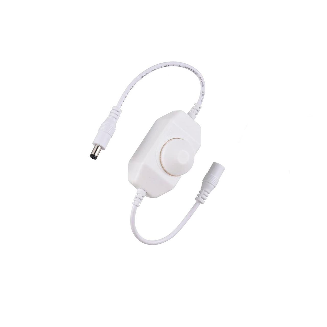 Controlere Benzi LED LBZ-00508 01 Dimmer LED cu întrerupător pentru bandă LED, mufă DC 2.1 mm, alb