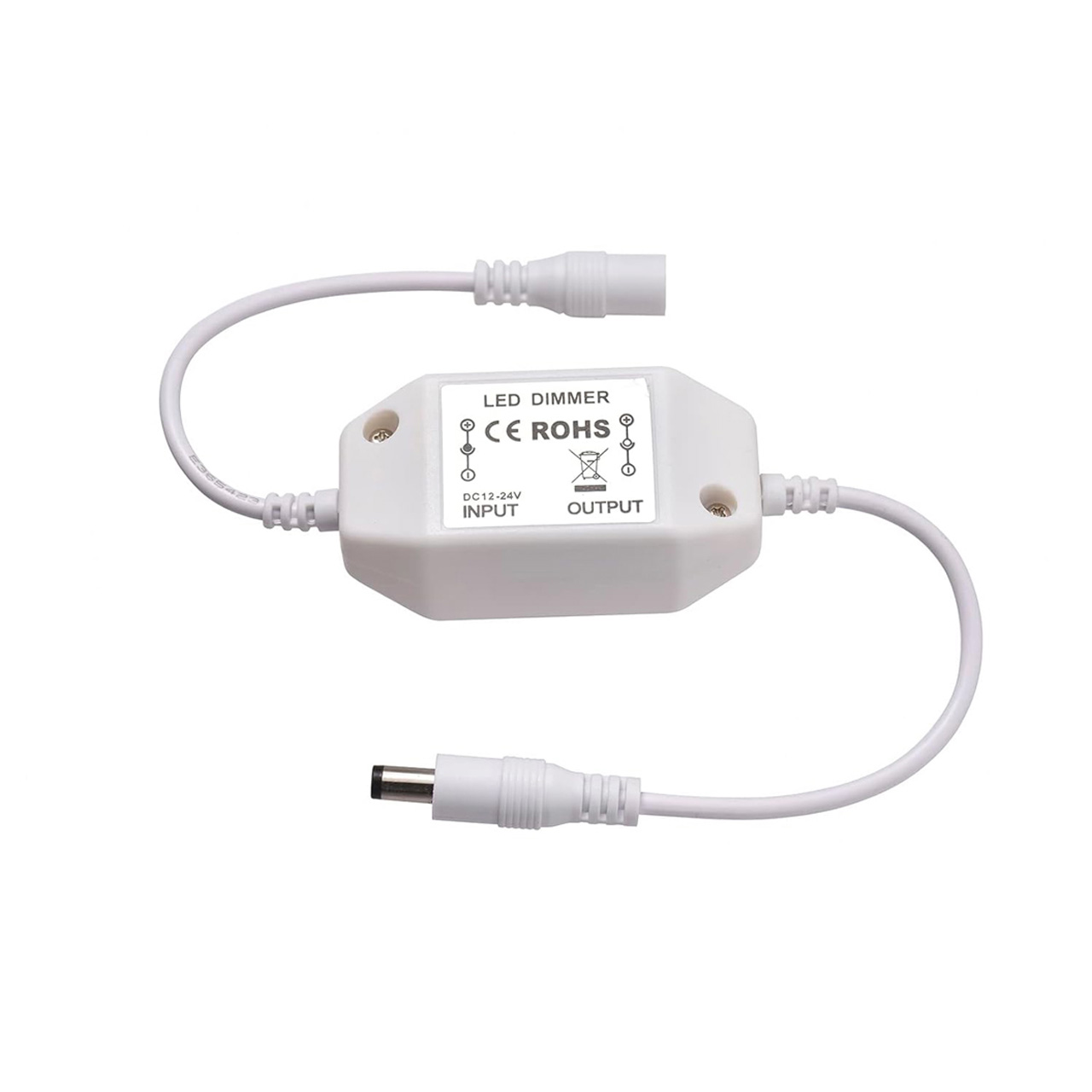 Controlere Benzi LED LBZ-00508 04 Dimmer LED cu întrerupător pentru bandă LED, mufă DC 2.1 mm, alb