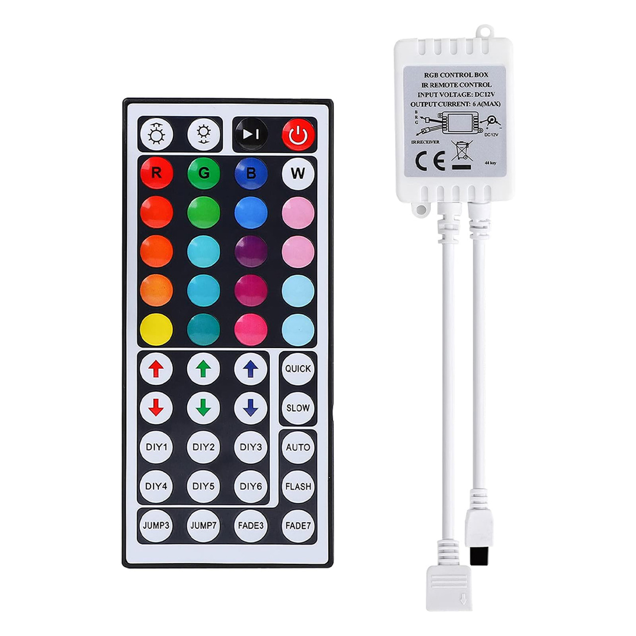 Controlere Benzi LED LBZ-00512 01 Controller LED RGB pentru bandă LED, telecomandă IR 44 taste, 12V
