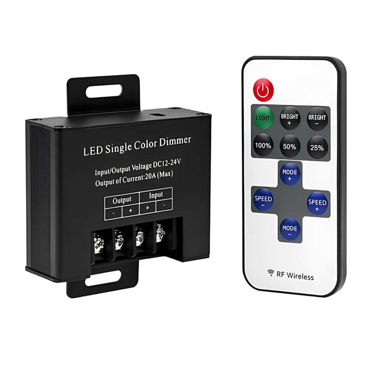 Controlere Benzi LED LBZ-00520 01 Dimmer RF wireless pentru bandă LED monocoloră, 12-24V, telecomandă