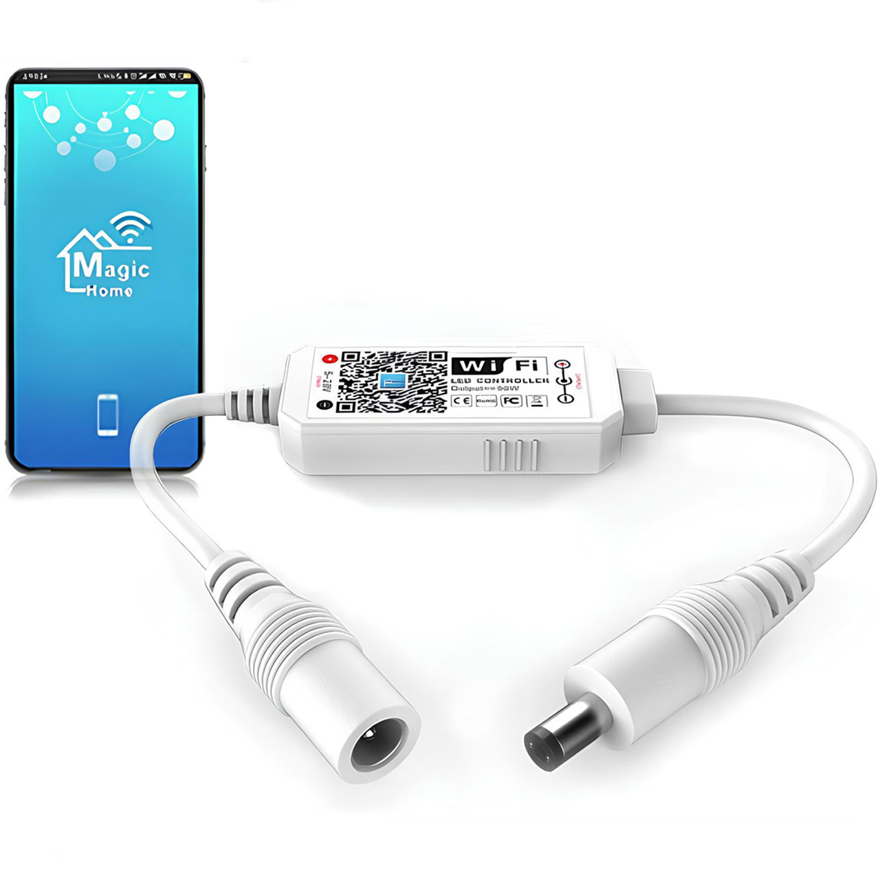 Controlere Benzi LED LBZ-00523 01 Mini controller LED monocolor WiFi pentru bandă LED, control prin aplicație