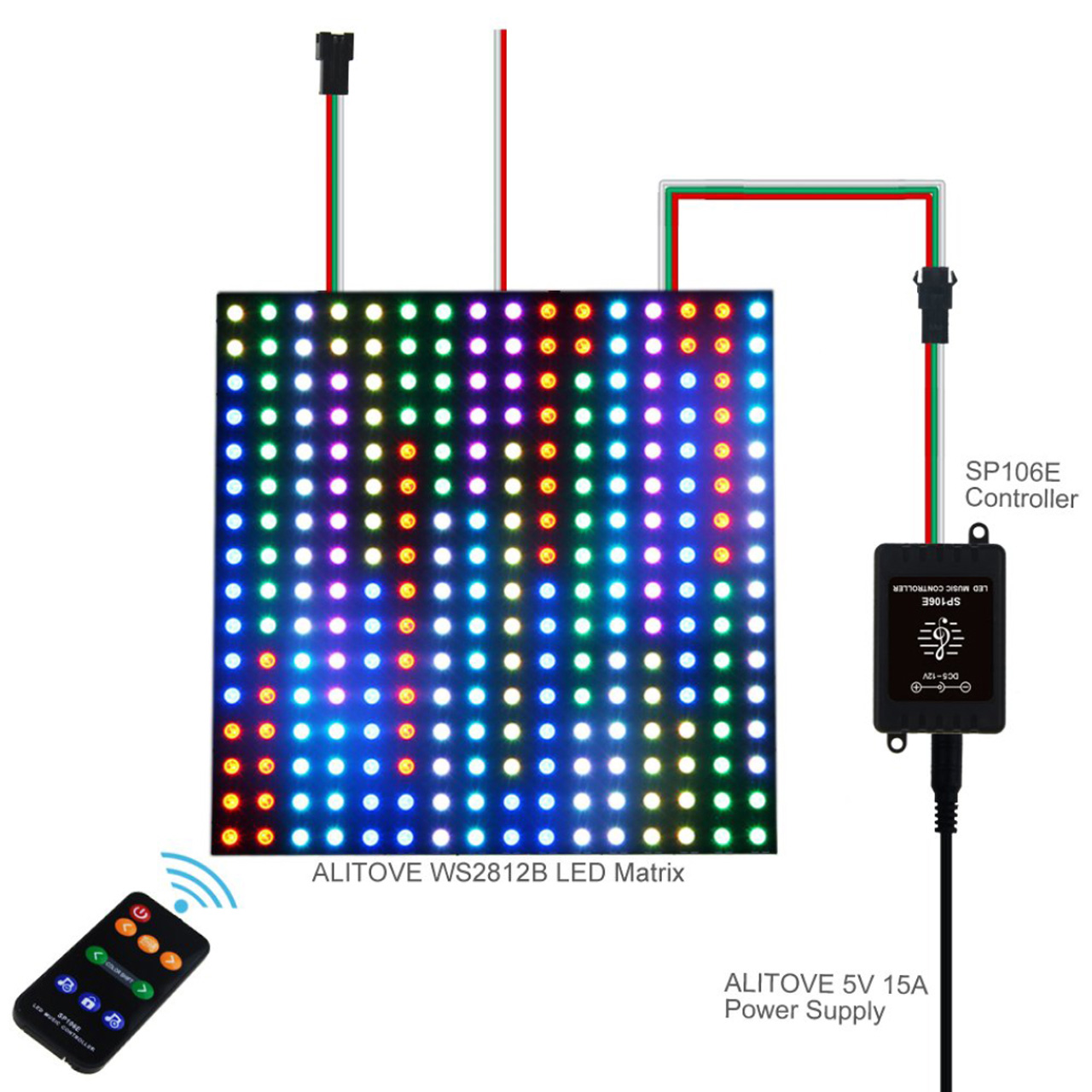 Controller LED pixel muzical WS2811/WS2812 pentru bandă LED adresabilă, 5-12V