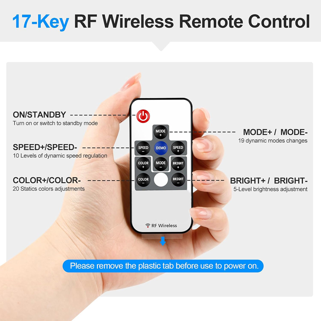 Controlere Benzi LED LBZ-00527 05 Mini controller RF wireless pentru bandă LED RGB, 5-24V, telecomandă 10 taste, 4 fire