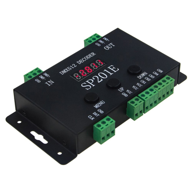 Controlere Benzi LED LBZ-00528 01 Controller LED pixel digital SP201E DMX512 pentru bandă LED adresabilă