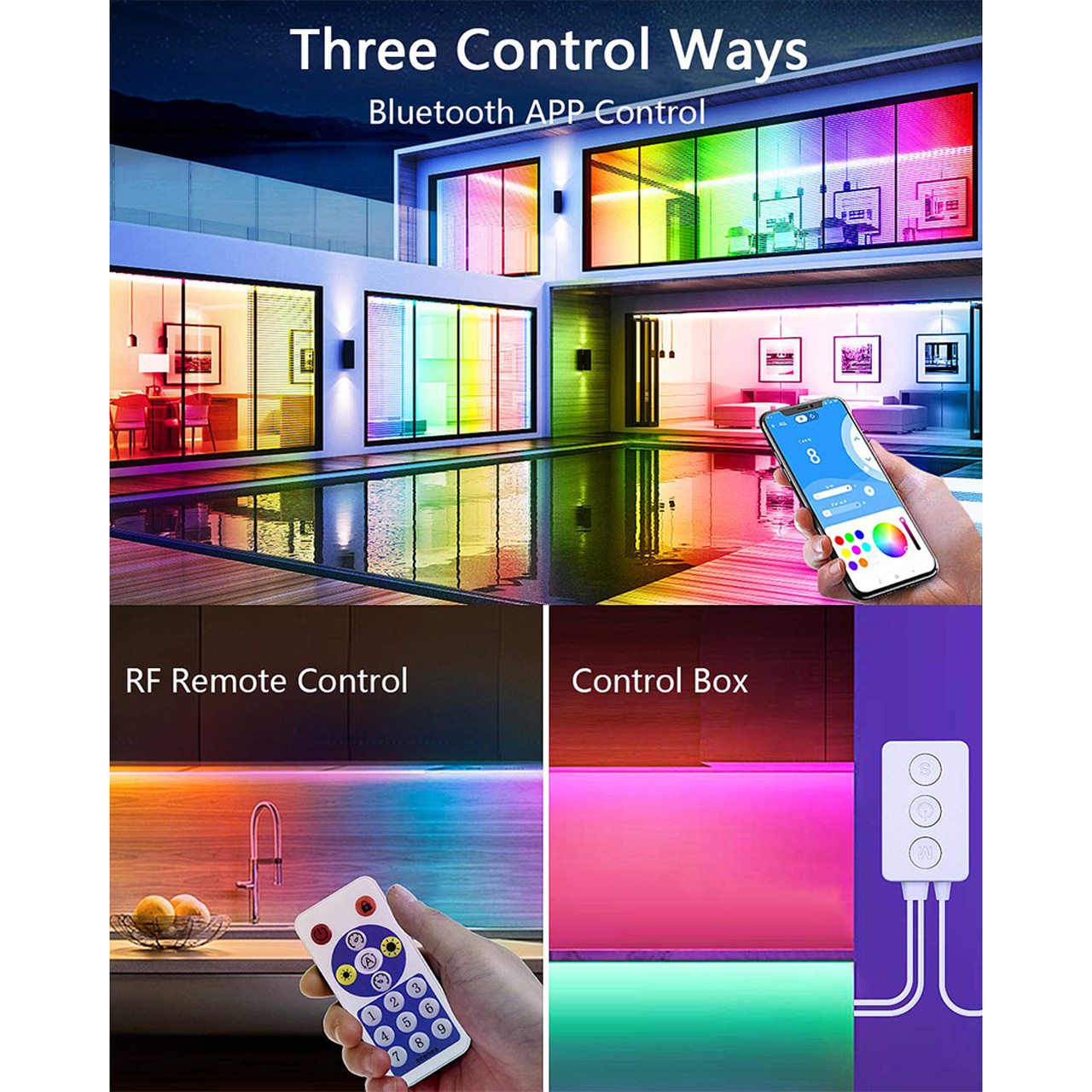 Controlere Benzi LED LBZ-00531 04 Controller LED pixel Bluetooth pentru bandă LED adresabilă, 2 canale, control aplicație și telecomandă