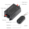 Controlere Benzi LED LBZ-00534 04 Dimmer LED monocolor pentru bandă LED, telecomandă RF, 12-24V, 8A, 96W