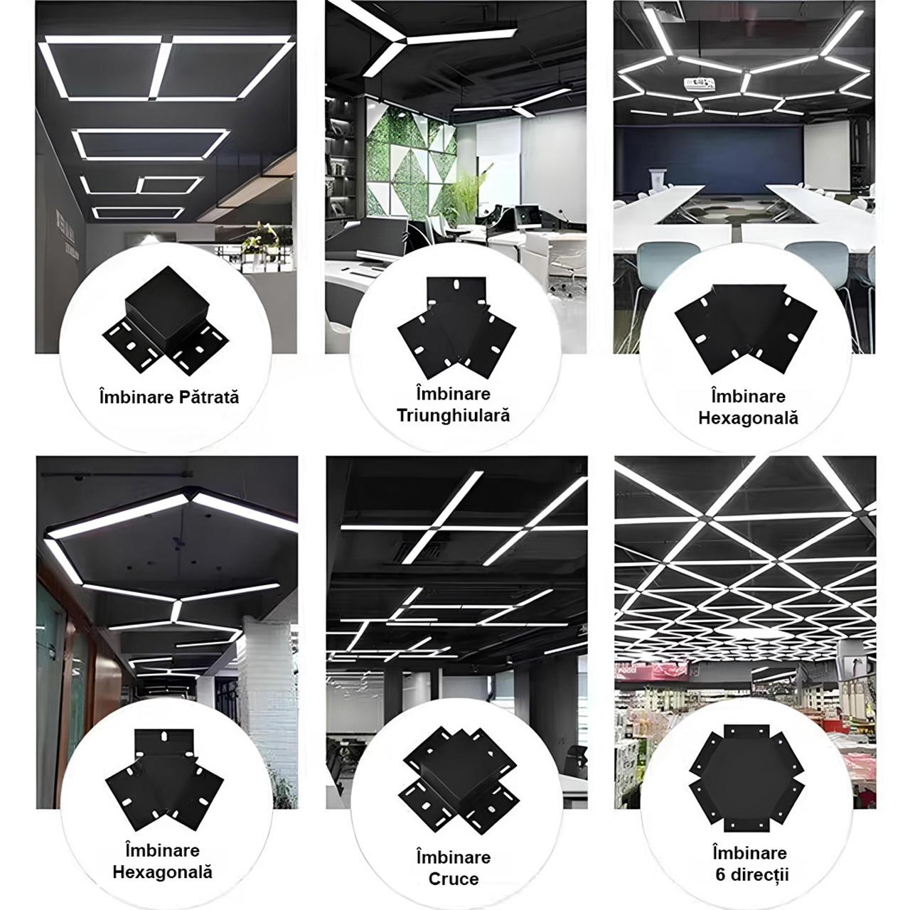 Corp Iluminat LED LBZ-00033 04 Corp iluminat LED suspendat liniar 60W, 120x20 cm, lumină alb neutru 4500K, negru