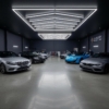 Sistem LED Arrow pentru tavan 4826x2424 mm, lumină alb rece 6500K, pentru garaj, detailing auto și barbershop