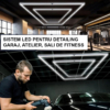 Honeycomb LED LBZ-00152 02 Sistem iluminat LED dublu dreptunghiular 4.8 x 2.4 m pentru garaj, detailing auto, showroom și frizerie, lumină rece 6500K