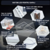 Honeycomb LED LBZ-00152 03 Sistem iluminat LED dublu dreptunghiular 4.8 x 2.4 m pentru garaj, detailing auto, showroom și frizerie, lumină rece 6500K