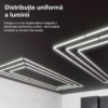 Honeycomb LED LBZ-00153 02 Sistem Iluminat LED pentru Detailing Auto, 3 Dreptunghiuri Concentrice, 472W, 6500K, 4.8x2.4m