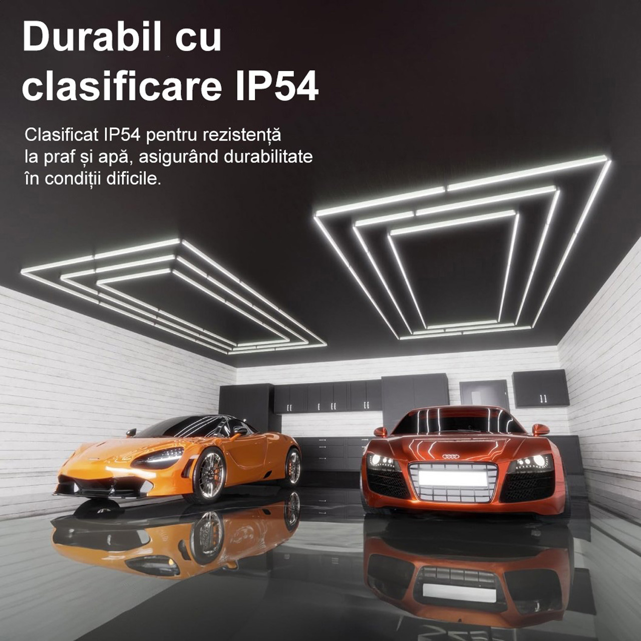 Honeycomb LED LBZ-00153 03 Sistem Iluminat LED pentru Detailing Auto, 3 Dreptunghiuri Concentrice, 472W, 6500K, 4.8x2.4m