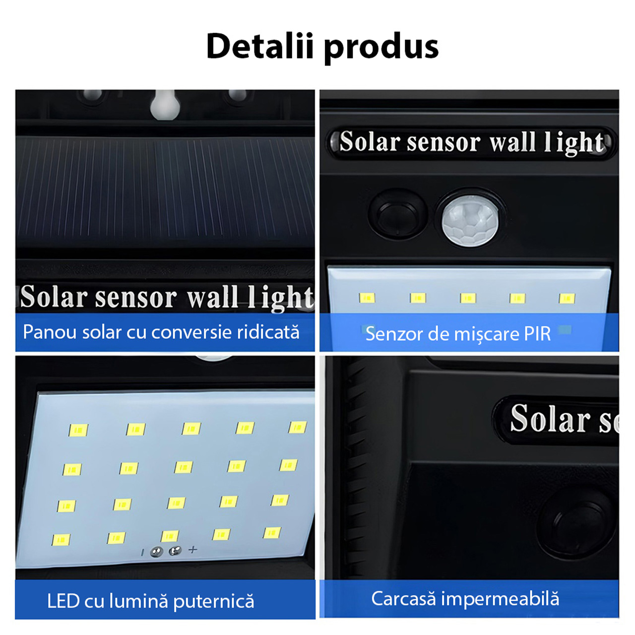 Iluminat Solar LBZ-00066 05 Lampa solara cu senzor de miscare, 64 LED-uri, 6500k