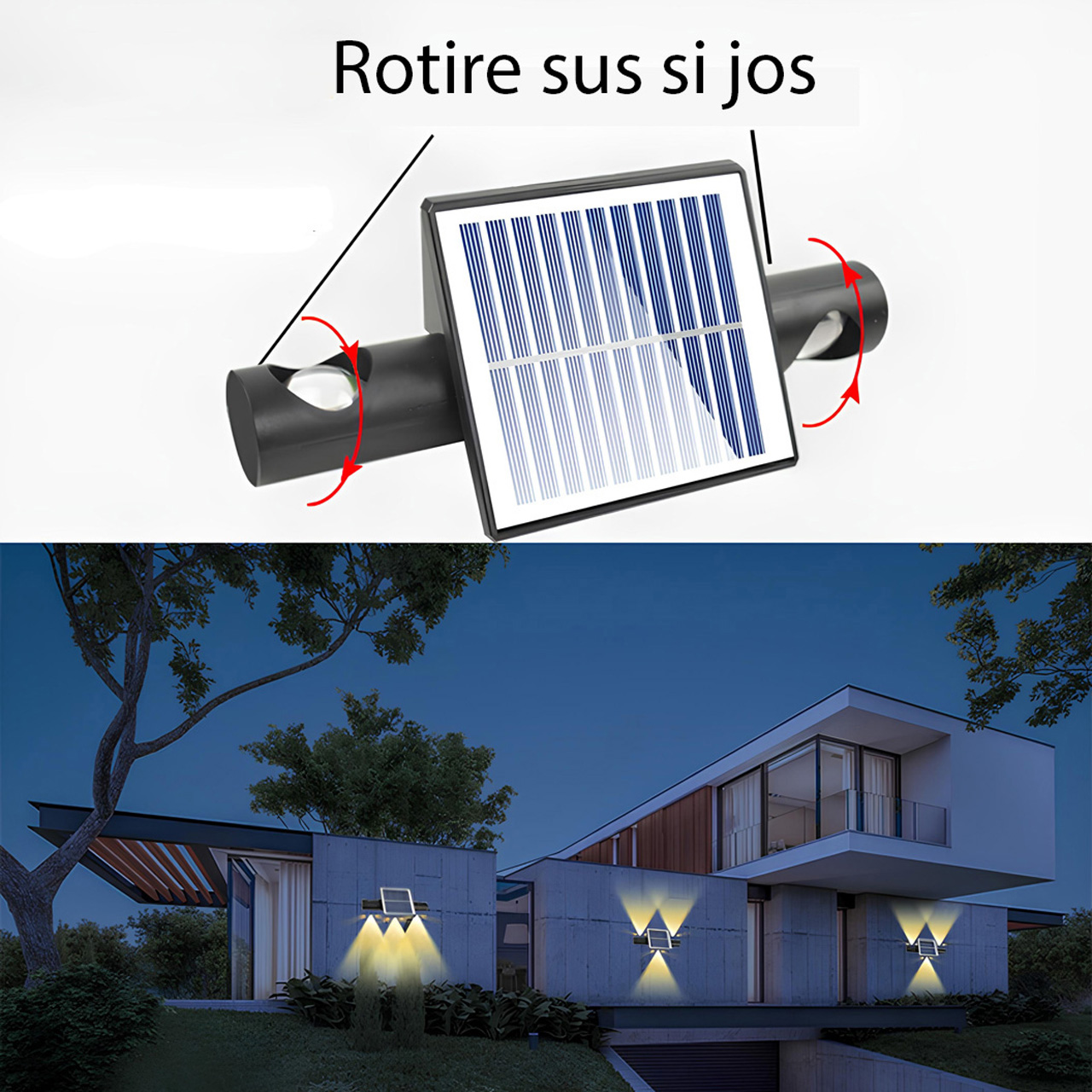 Iluminat Solar LBZ-00073 02 Lampa solara 3 LED-uri, IP65, Lumina aurie