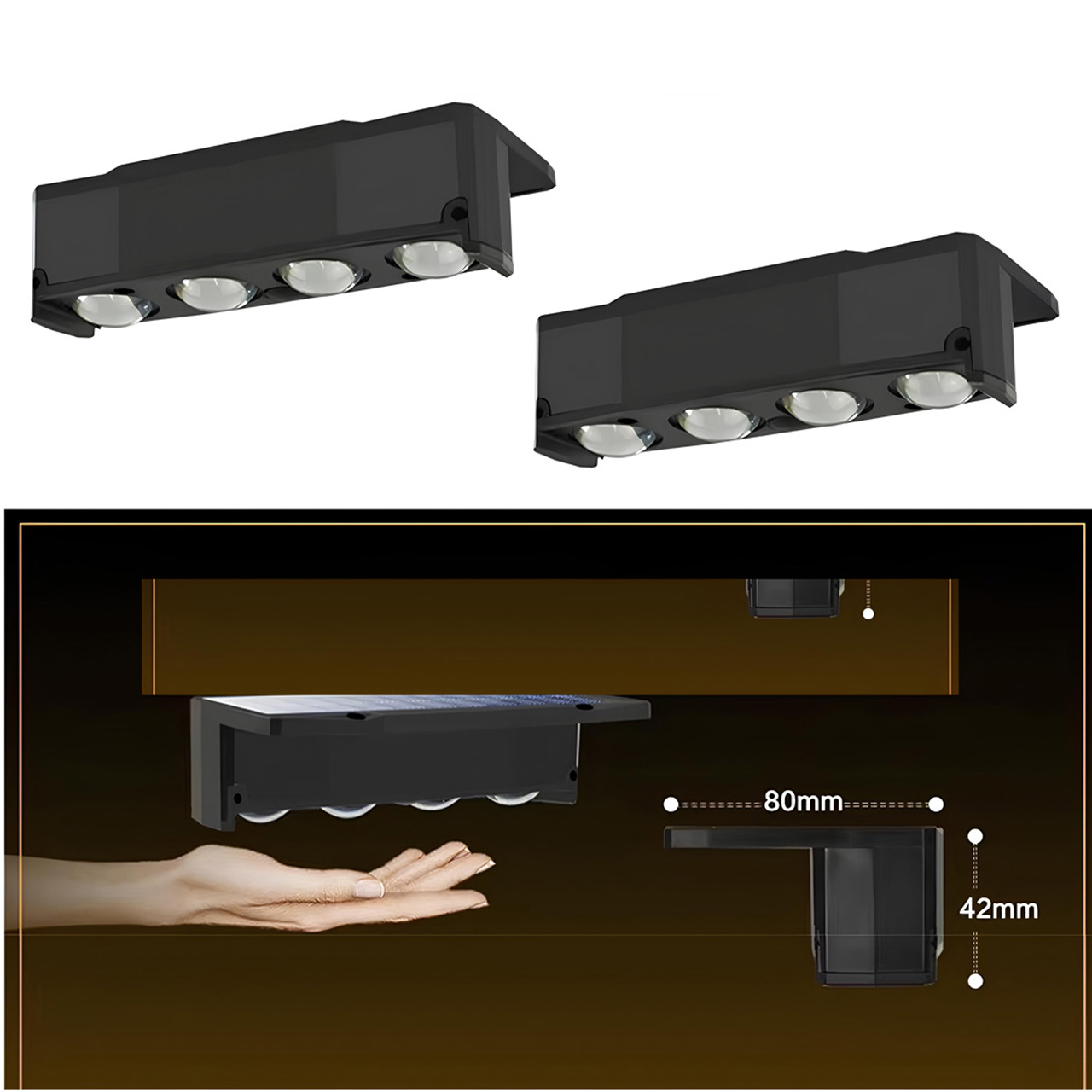 Iluminat Solar LBZ-00077 02 Lampa solara 4 LED-uri, IP65, 12 moduri