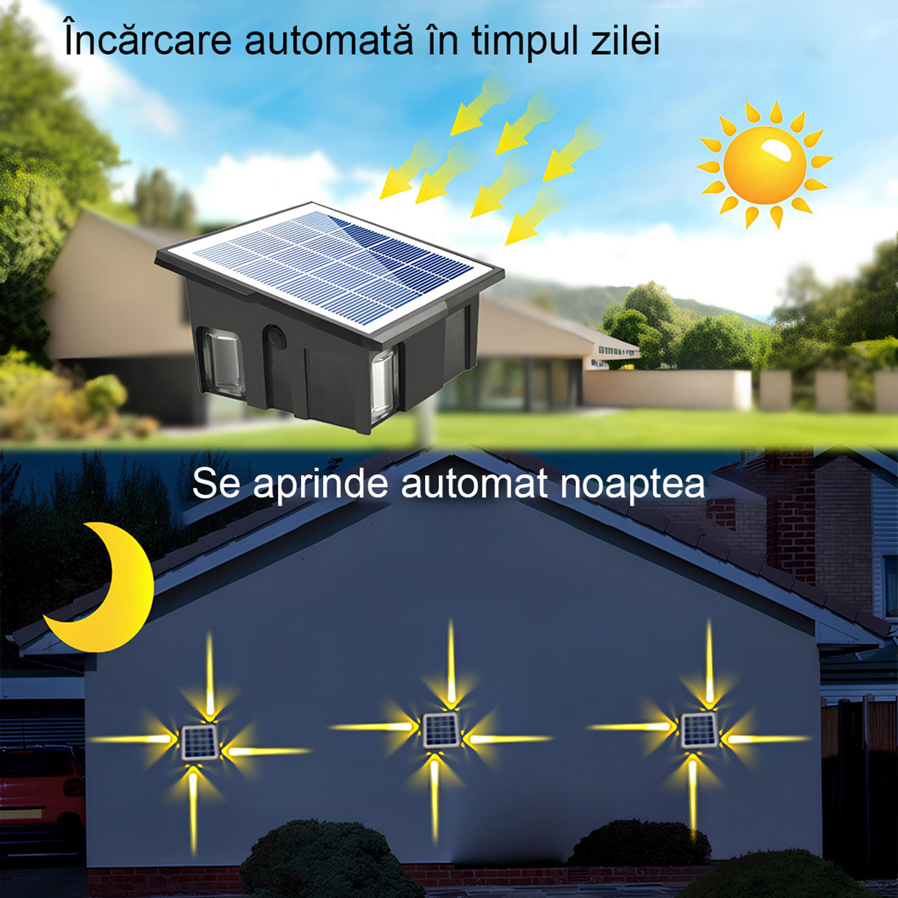 Iluminat Solar LBZ-00081 03 Lampa solara 4 LED-uri, IP65, 3 culori 6500k, 4000k, 3000k