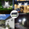 Lampă solară LED cu senzor de mișcare, 228 LED-uri, lumină alb rece 6500K, neagră