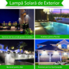 Iluminat Solar LBZ-00085 04 Lampă solară LED exterior cu senzor de mișcare, 576 LED-uri, lumină alb rece 6500K