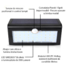 Iluminat Solar LBZ-00086 02 Lampă solară LED de perete cu senzor de mișcare, 38 LED-uri, lumină alb rece 6500K, neagră