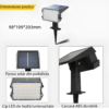 Iluminat Solar LBZ-00087 02 Lampă solară LED de grădină cu țăruș, 45 LED-uri, IP65, lumină alb rece 6500K