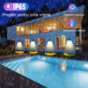 Iluminat Solar LBZ-00089 04 Lampă solară LED RGB de perete, 3 LED-uri, 12 moduri, IP65