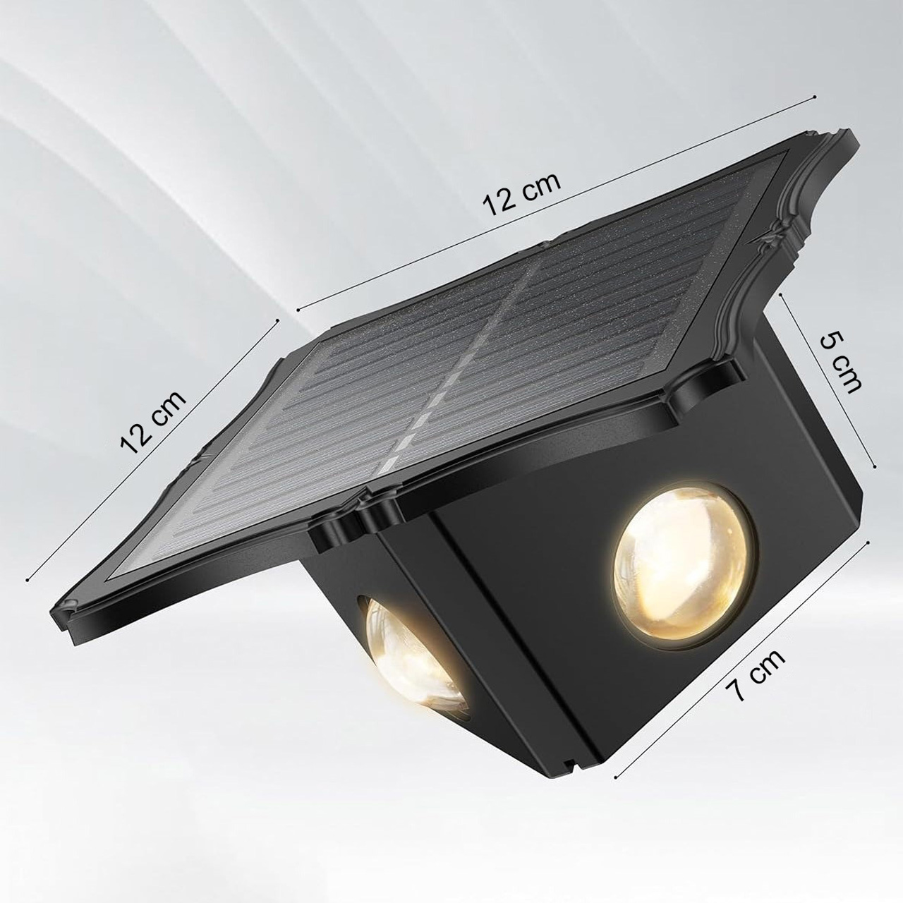 Aplică solară LED de exterior, lumină sus-jos, 4 LED-uri, 3 culori 3000K/4000K/6500K, IP65