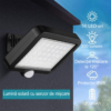 Lampă solară LED SMD cu panou solar separat, 56 LED-uri, senzor de mișcare, lumină alb rece