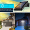Lampă solară LED SMD cu panou solar separat, 56 LED-uri, senzor de mișcare, lumină alb rece