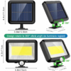 Iluminat Solar LBZ-00177 03 Lampă solară LED COB de perete cu senzor de mișcare, 100 LED-uri, lumină alb rece, IP65
