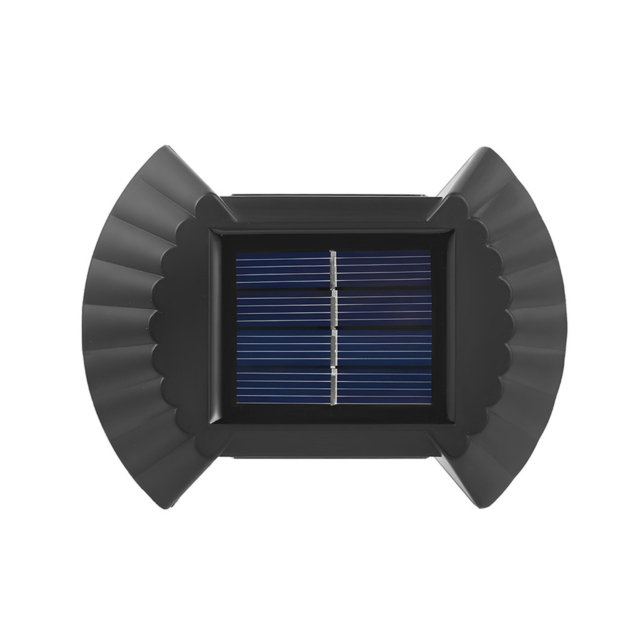 Aplică solară LED bidirecțională de exterior, design fundă, 8 LED-uri, lumină alb cald 3500K, IP65
