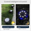 Iluminat Solar LBZ-00197 03 Lampa Solara LED Spot pentru Gradina, 4 LED-uri Laterale Multicolore & 8 LED-uri Principale Alba Rece, IP65, Material ABS, Baterie 2V 700mAh, 11x13.5 cm, Neagra