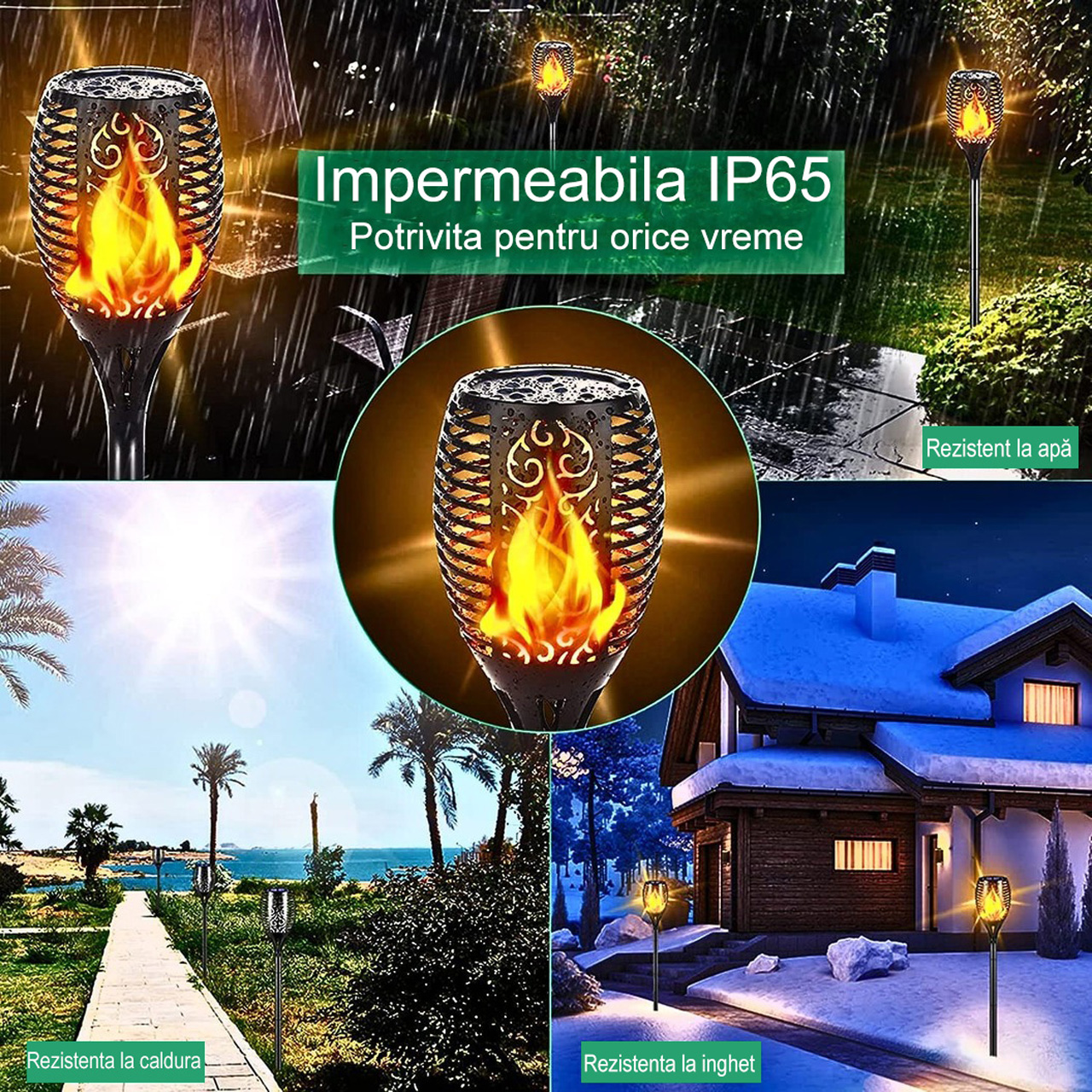 Lampa LED Tip Torta pentru Gradina, Iluminare Decorativa, IP65, Rezistenta la Apa, Neagra