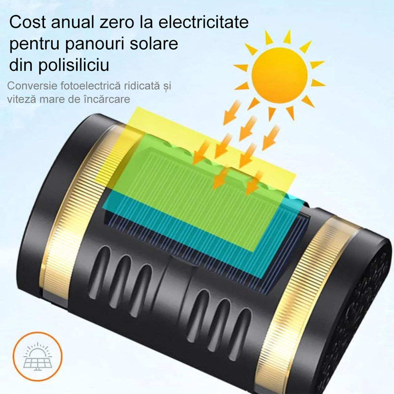 Iluminat Solar LBZ-00244 02 Lampă solară LED decorativă bidirecțională, IP65, lumină alb rece 6500K, 15.1 x 9 x 6 cm