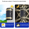 Iluminat Solar LBZ-00244 04 Lampă solară LED decorativă bidirecțională, IP65, lumină alb rece 6500K, 15.1 x 9 x 6 cm