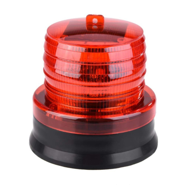 Lampă LED solară de avertizare, lumină roșie intermitentă, IP65, 11.5 x 11.6 cm
