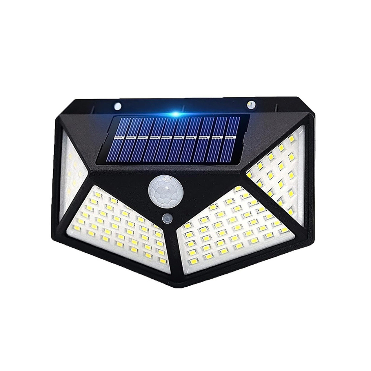 Iluminat Solar LBZ-00264 01 Lampă solară LED de perete cu senzor de mișcare, 114 LED-uri, IP65, lumină alb rece