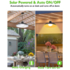 Iluminat Solar LBZ-00564 03 Lampă solară LED suspendată cu telecomandă, panou solar separat, cablu prelungitor, lumină caldă