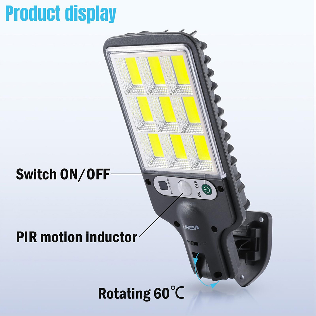 Iluminat Solar LBZ-00565 06 Lampă solară stradală LED 108 COB cu telecomandă, panou solar integrat