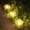 Iluminat Solar LBZ-00567 02 Lampă solară decorativă LED tip cub de gheață, lumină RGB, pentru grădină