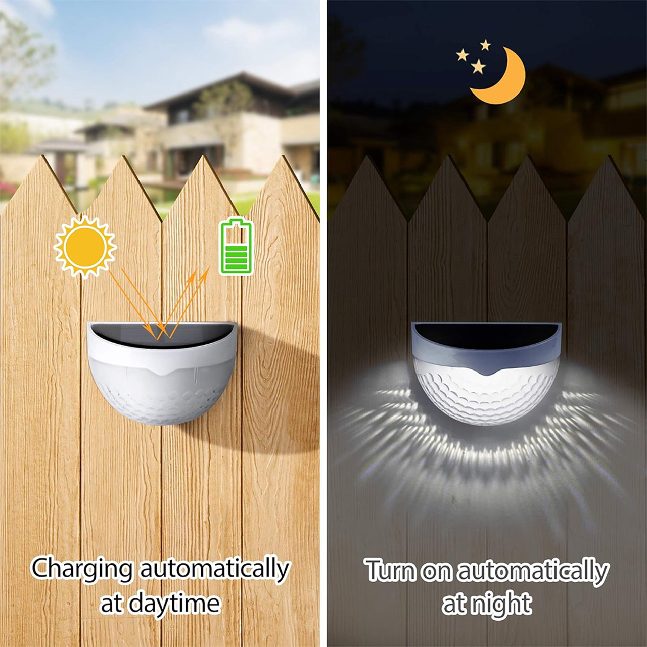 Iluminat Solar LBZ-00568 02 Lampă solară LED decorativă de perete, semicirculară, pentru exterior