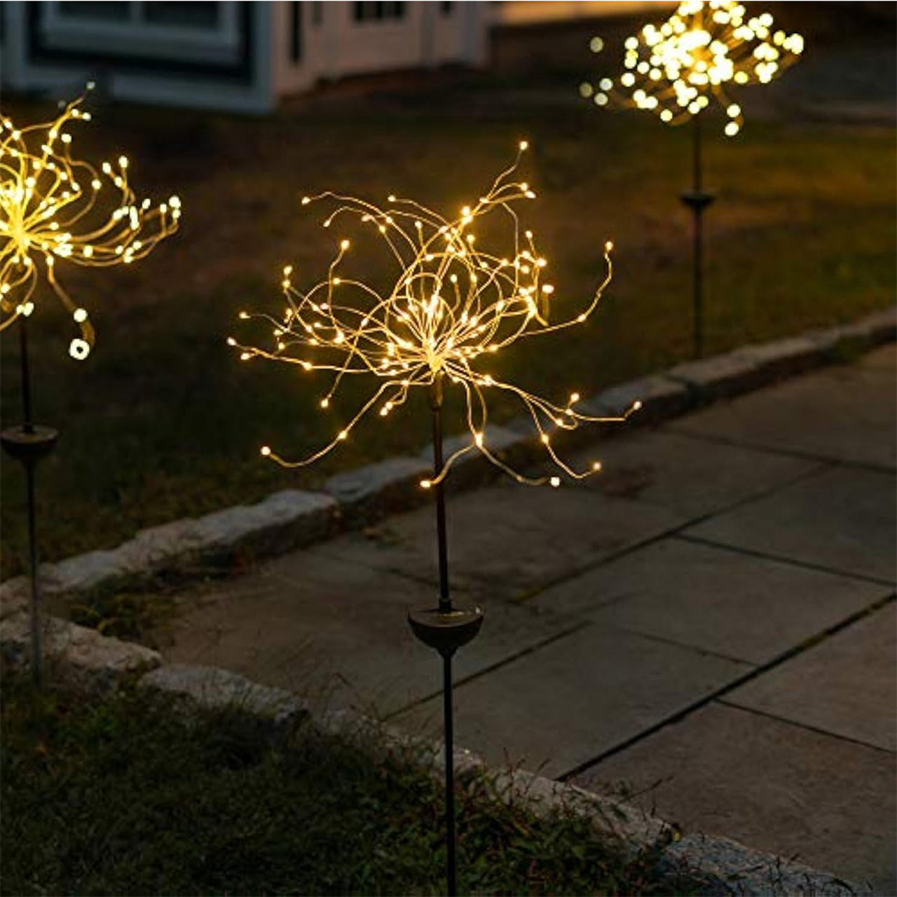 Iluminat Solar LBZ-00591 02 Decorațiune solară LED tip artificii pentru grădină, 150 LED-uri, 2 moduri