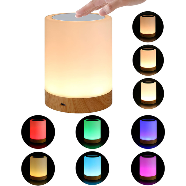 Lampi LED LBZ-00201 01 Lampă de veghe LED RGB cu control tactil, reîncărcabilă USB, acumulator 1200 mAh
